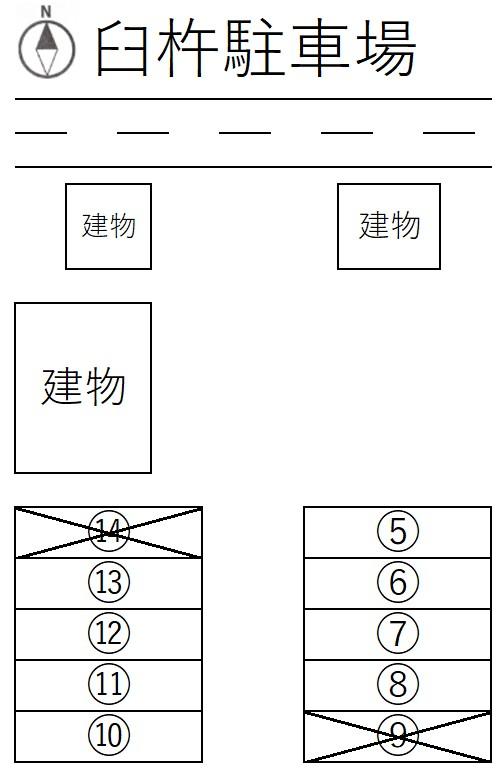 臼杵駐車場の駐車配置図