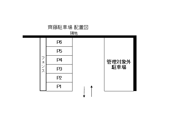 齊藤駐車場の駐車配置図
