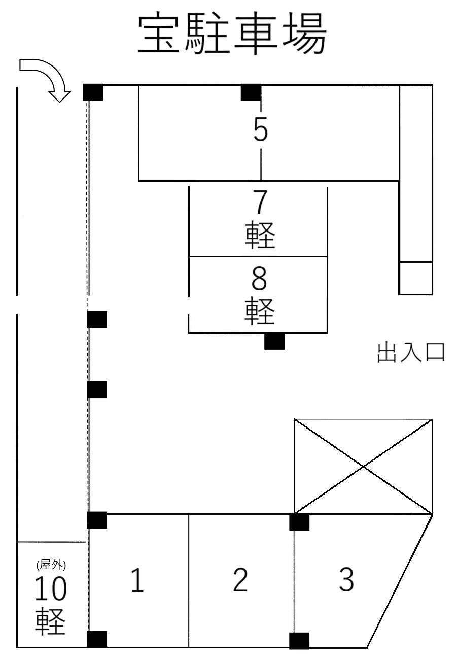 宝駐車場の駐車配置図