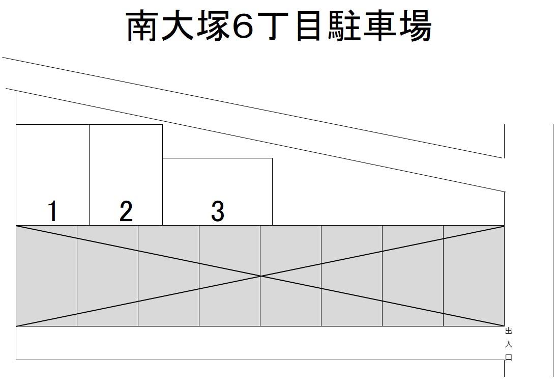 南大塚6丁目駐車場の駐車配置図