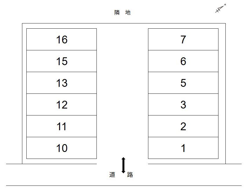 M太平寺駐車場の駐車配置図