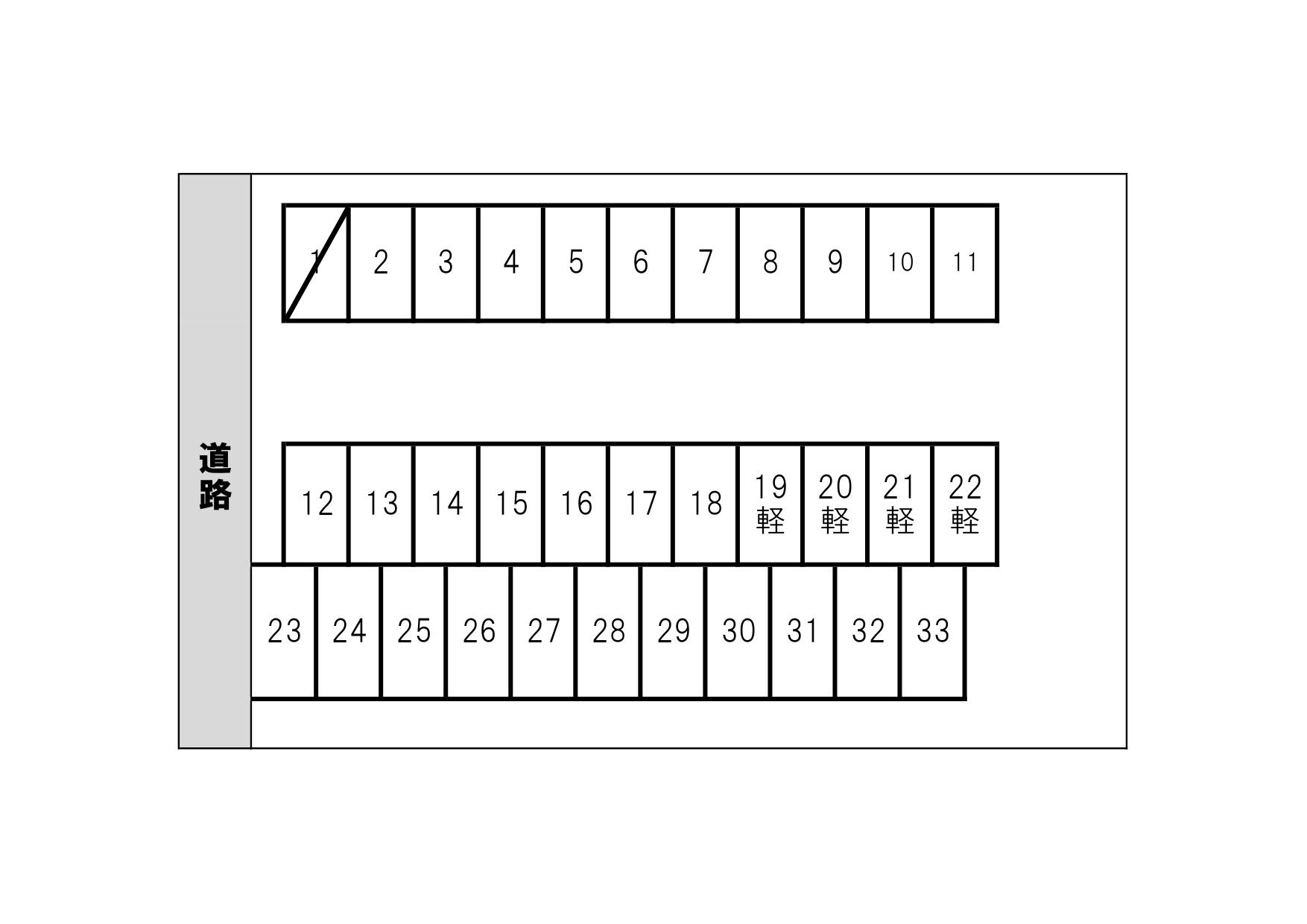 hopeガレージの駐車配置図