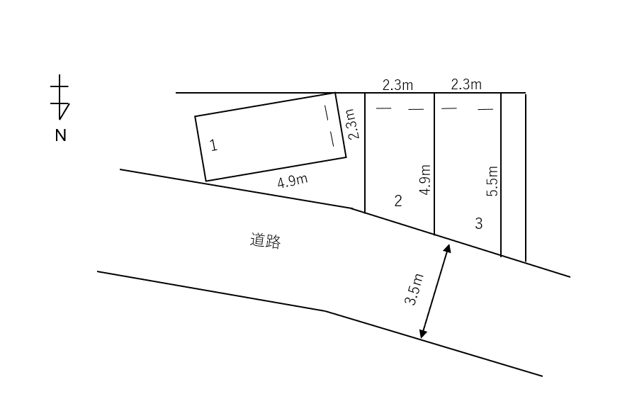 米山駐車場の駐車配置図