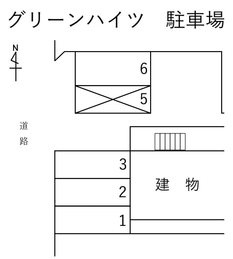 グリーンハイツ 駐車場の駐車配置図