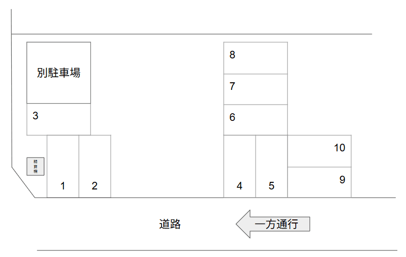 エイブルパーキング植田3丁目 の駐車配置図
