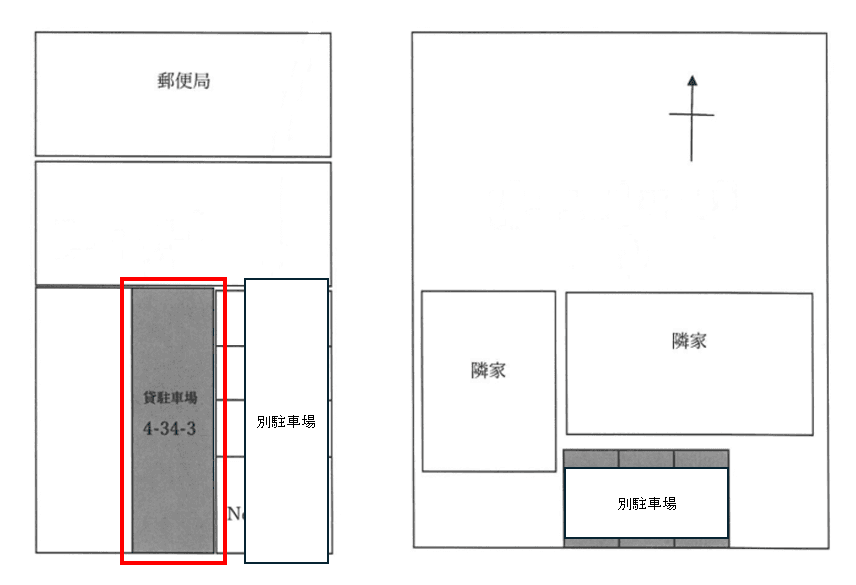 あだち西駐車場の駐車配置図
