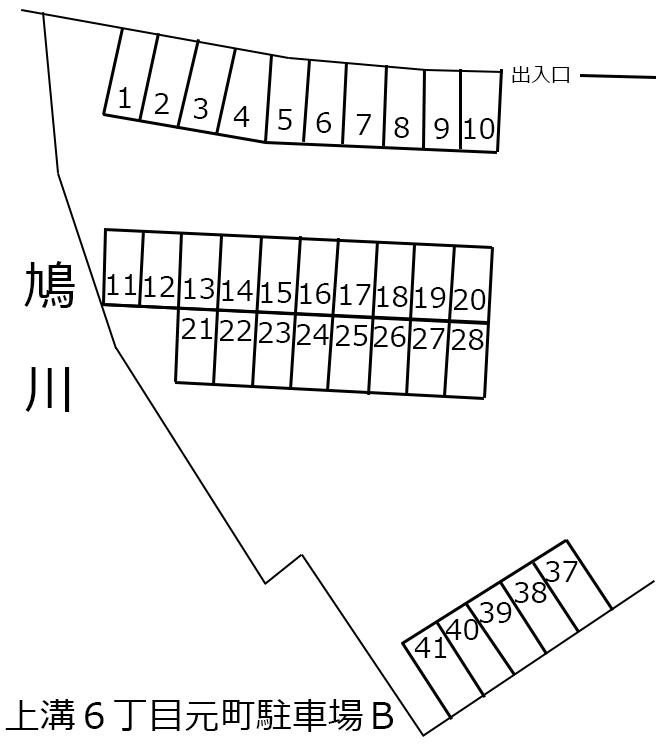 上溝6丁目元町駐車場Bの駐車配置図