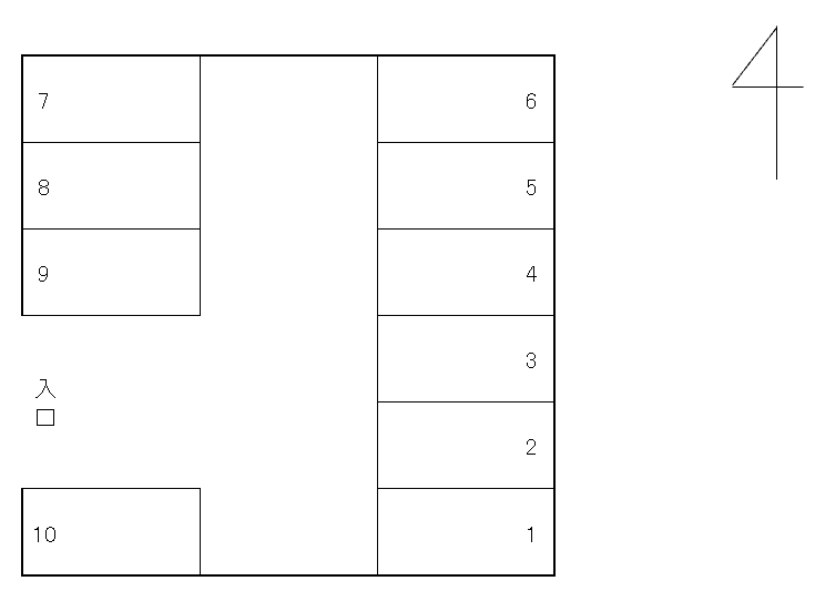亀の甲一丁目駐車場の駐車配置図