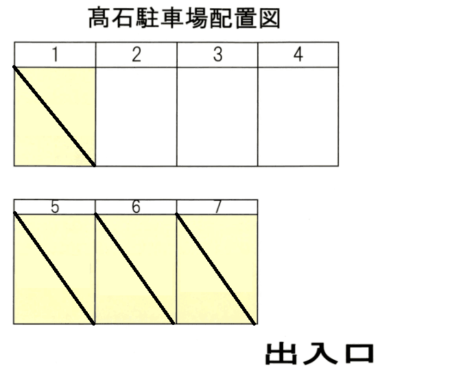 高石駐車場の駐車配置図