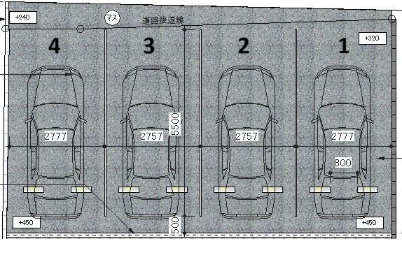 白山浦1丁目Y駐車用の駐車配置図