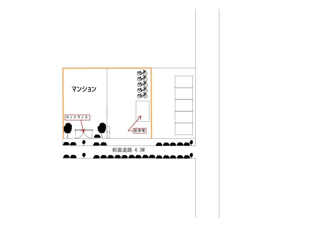 川崎区堤根 駐車場の駐車配置図