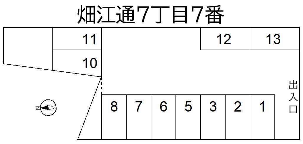 畑江通7丁目7番の駐車配置図