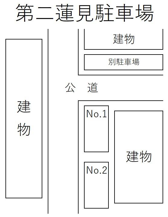 第二蓮見駐車場の駐車配置図