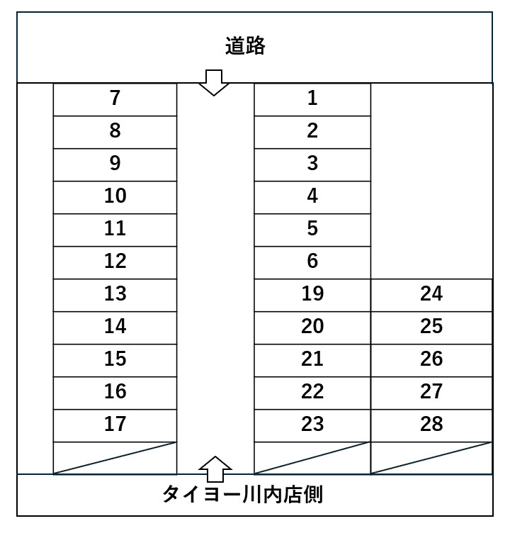 SSパーク向田本町⑥駐車場の駐車配置図