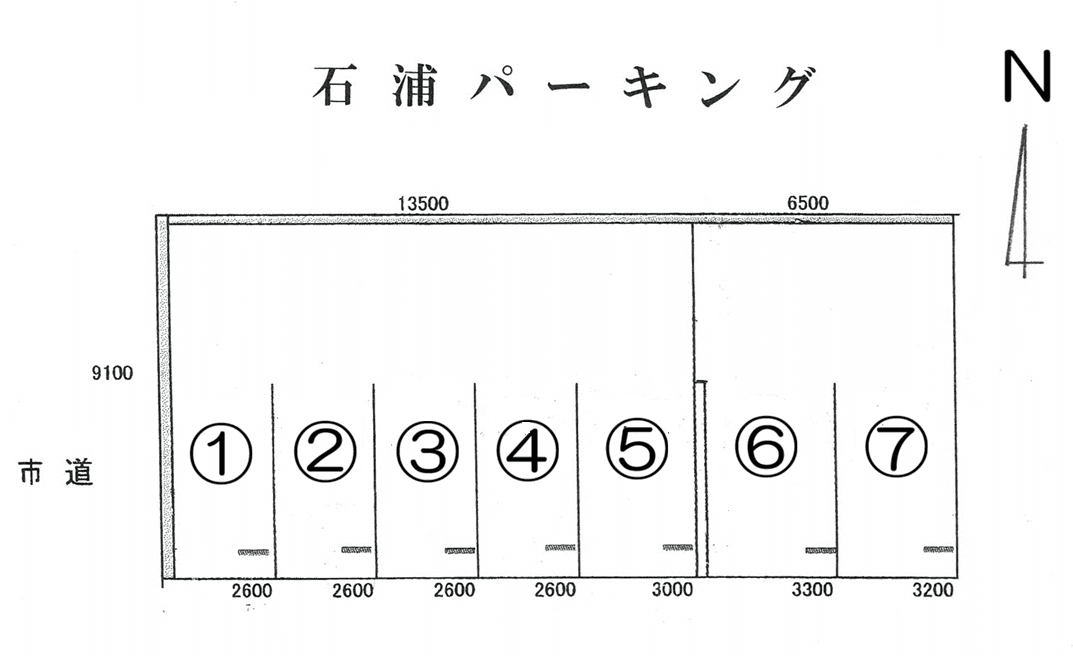 石浦パーキングの駐車配置図