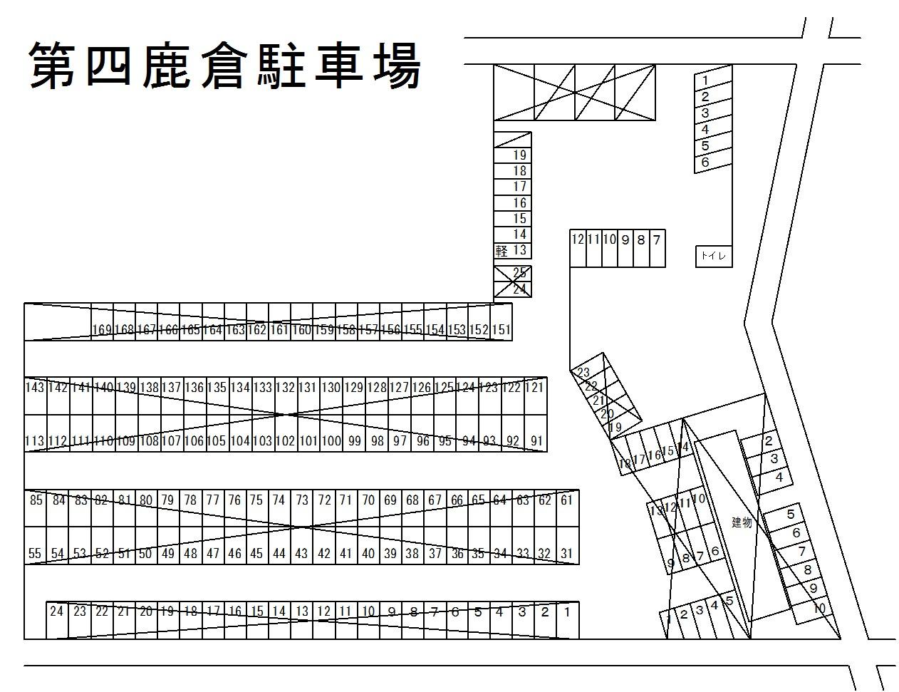 第四鹿倉駐車場の駐車配置図
