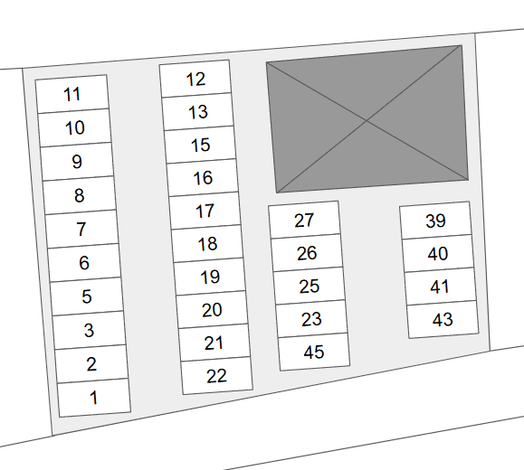 W駐車場の駐車配置図