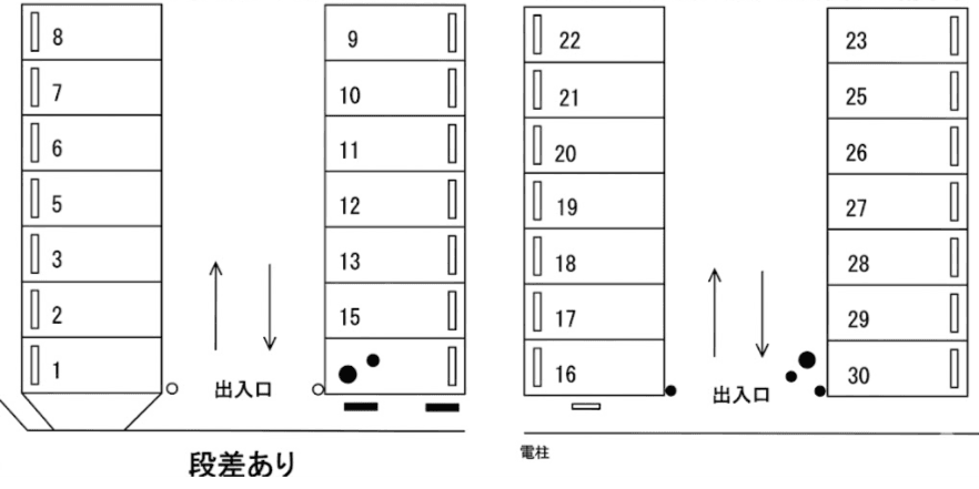 香取第1駐車場の駐車配置図