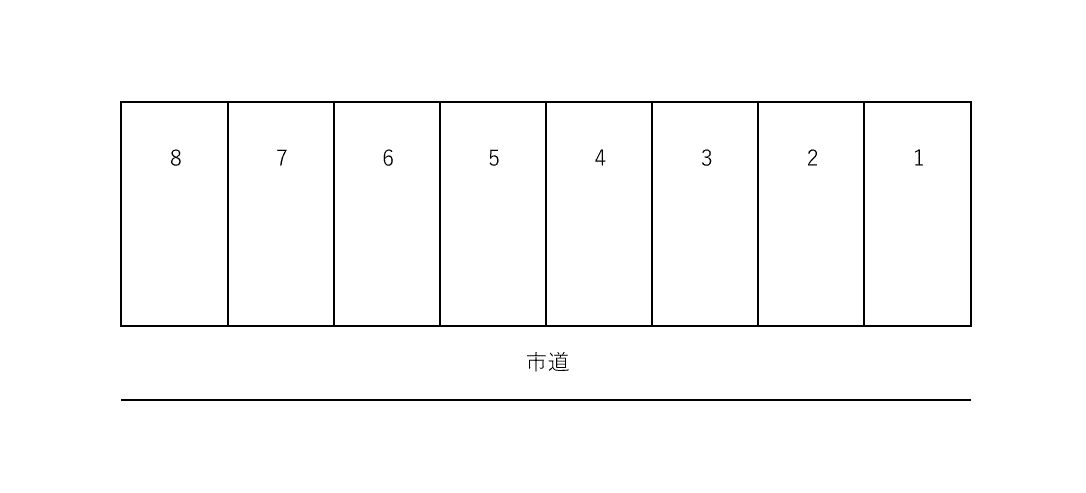 鳥越駐車場の駐車配置図