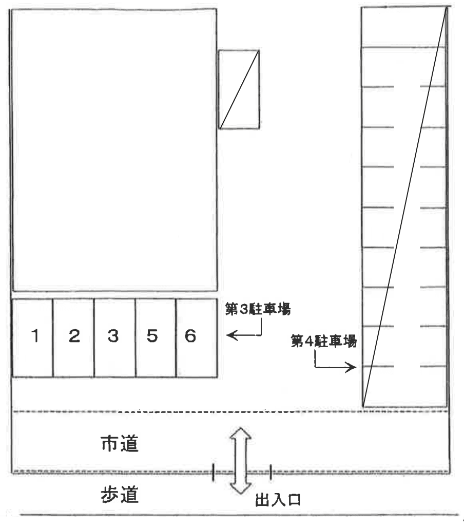 岡田本町第3駐車場の駐車配置図