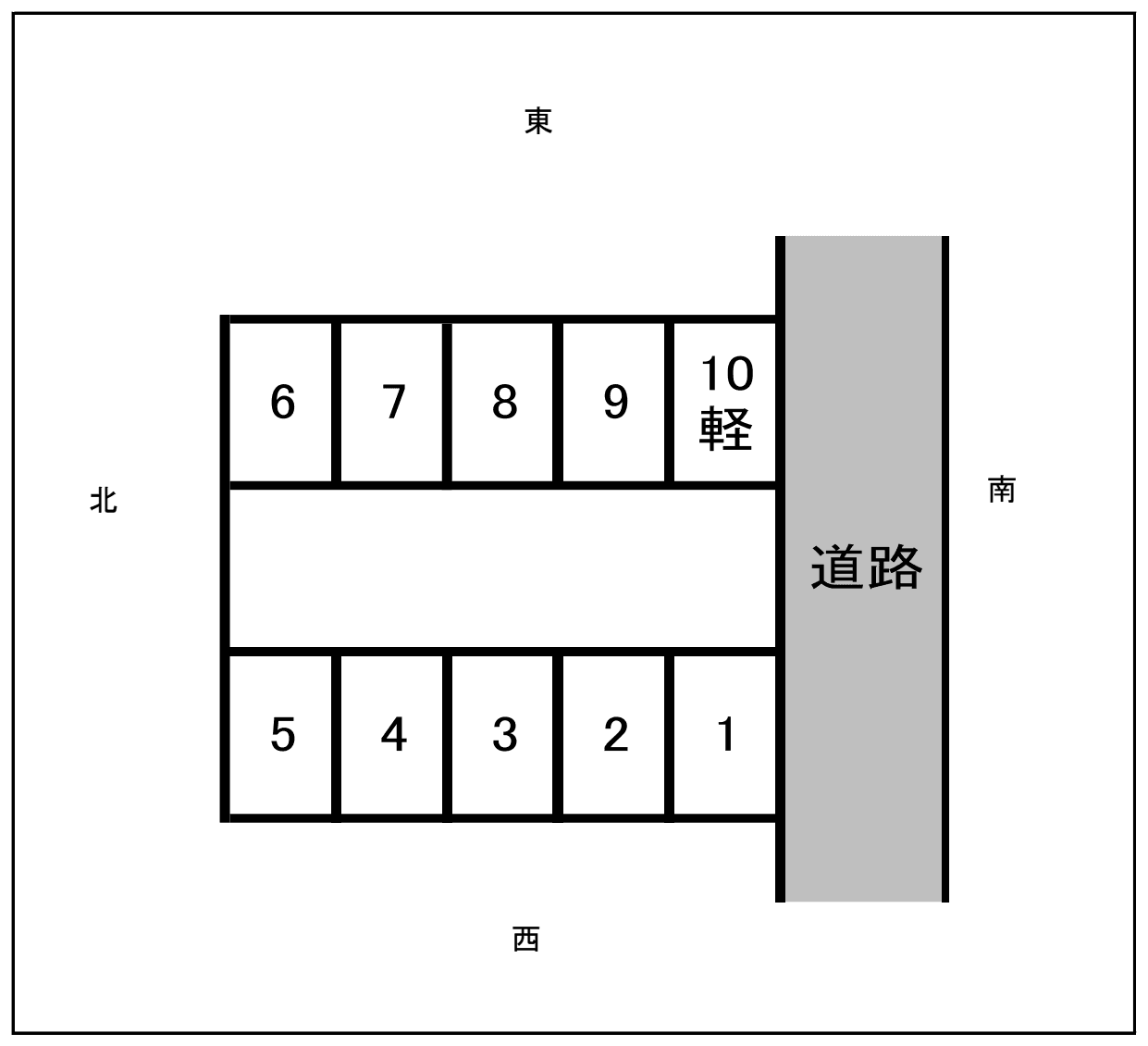 北条2丁目鳥居駐車場の駐車配置図