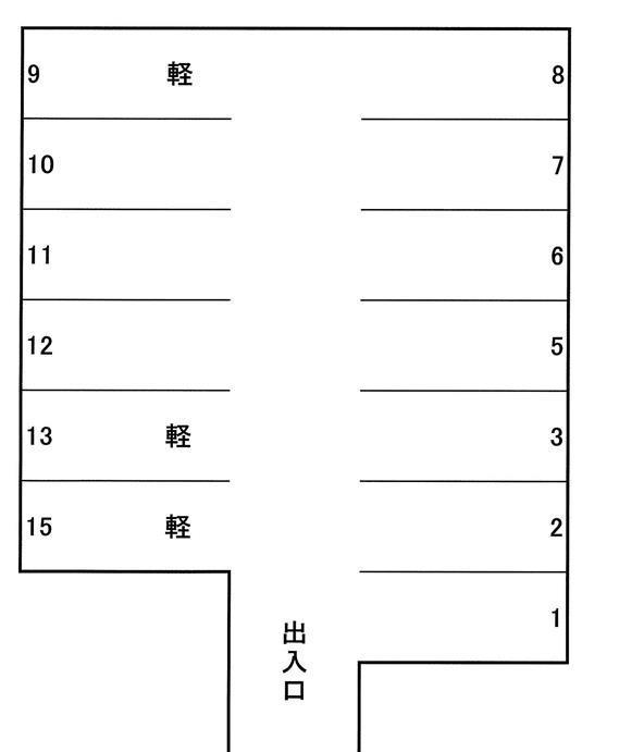 ジョイフル通谷パーキングの駐車配置図
