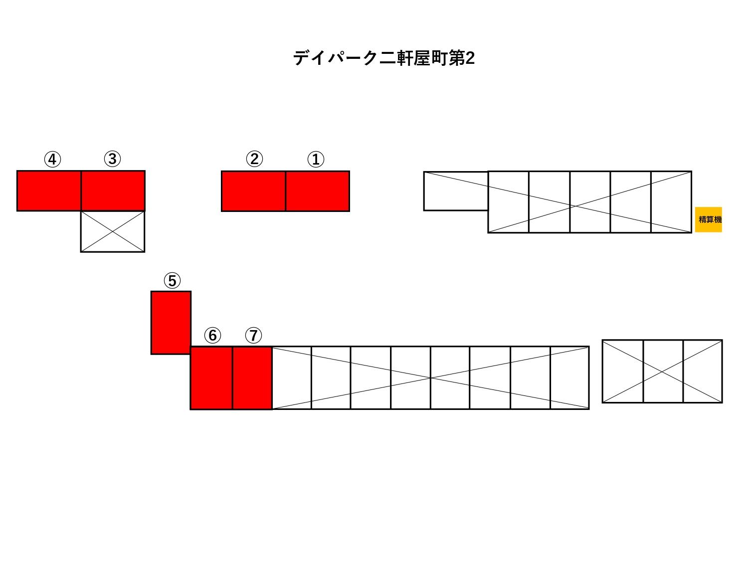 デイパーク二軒屋町第2の駐車配置図