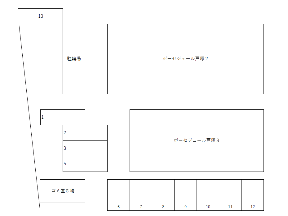 ボーセジュール戸塚2駐車場の駐車配置図