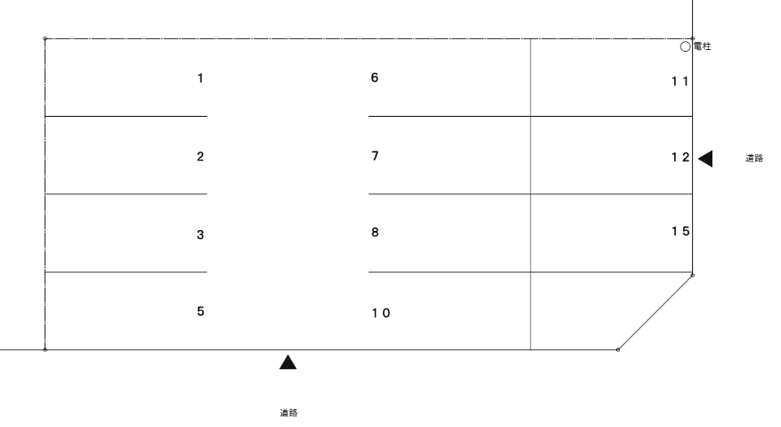 上安原南月極駐車場の駐車配置図