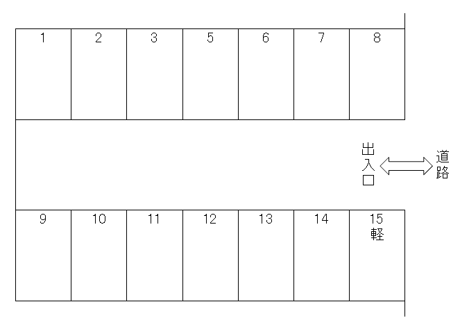 御領1丁目白石駐車場の駐車配置図