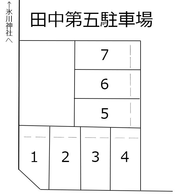 田中第五駐車場の駐車配置図
