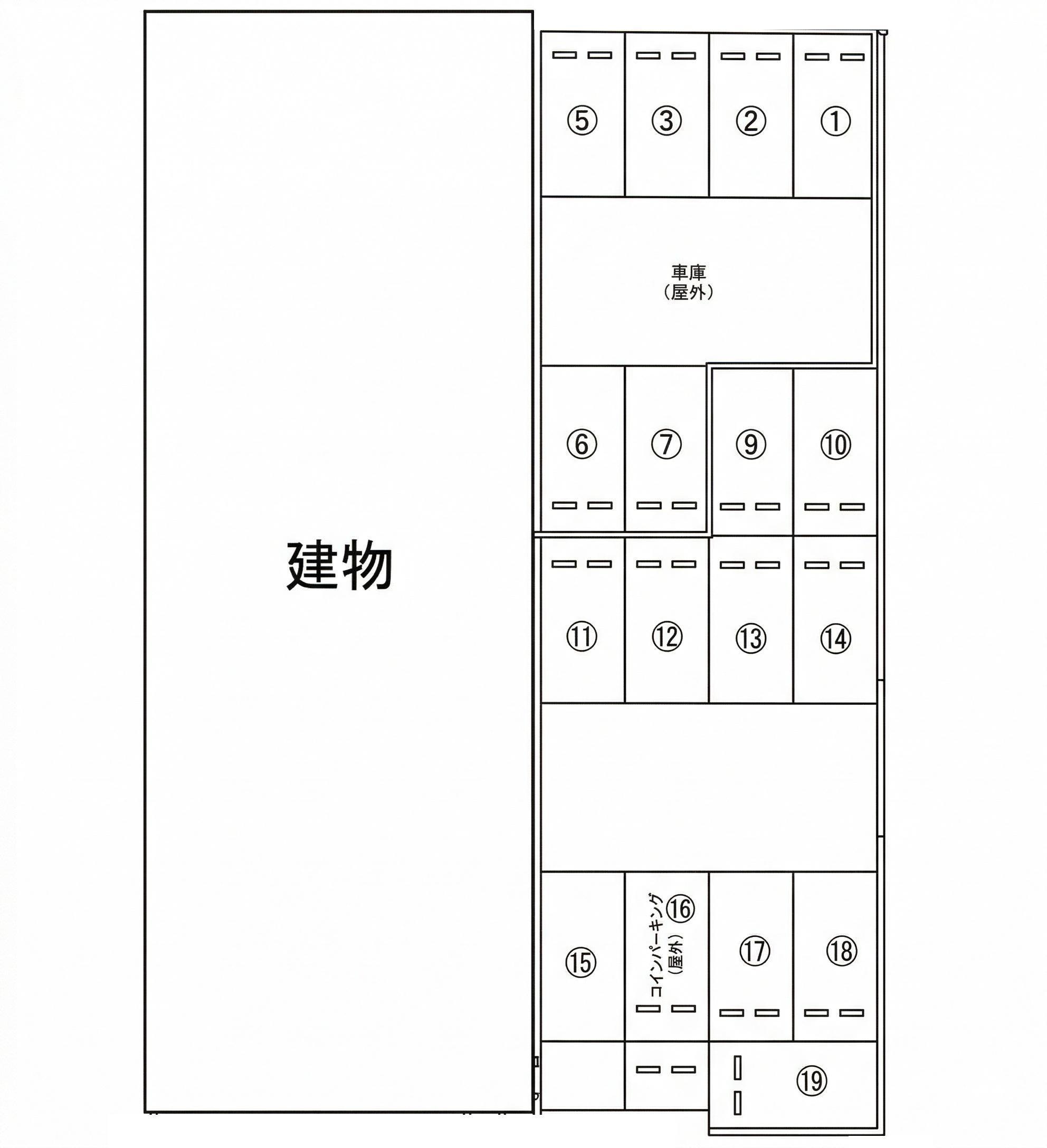 トキワパーク24 あびこ第6の駐車配置図