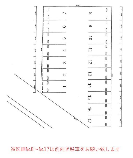 中原駐車場の駐車配置図