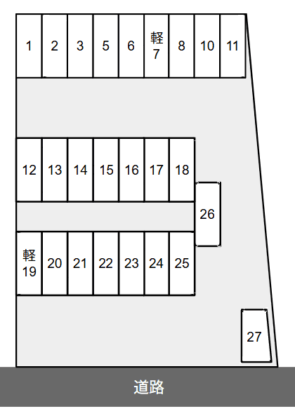 美里駐車場の駐車配置図