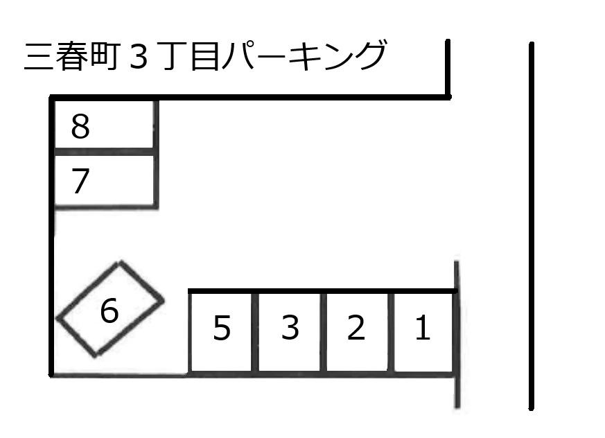 三春町3丁目パーキングの駐車配置図