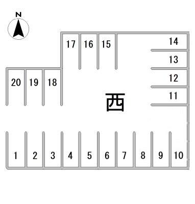 クーちゃんパーキングの駐車配置図