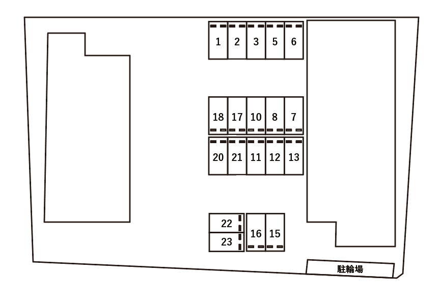 アンプルール フェール ヒカリ櫻代駐車場の駐車配置図