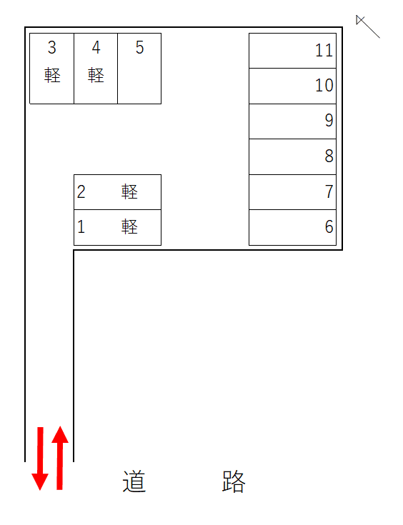 梅園町3丁目駐車場の駐車配置図