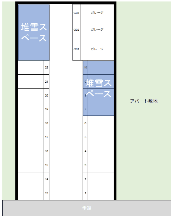 八軒9条西1丁目駐車場の駐車配置図