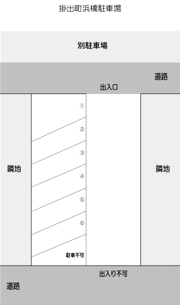 掛出町 浜橋駐車場の駐車配置図