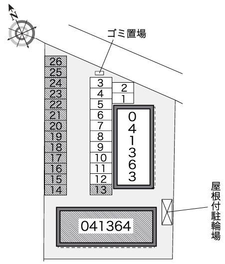 プルメリアB(41364)の駐車配置図