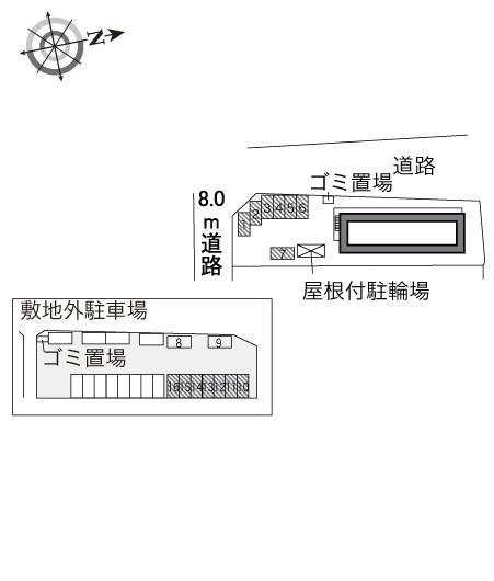 WAKA(34073) 敷地外駐車場の駐車配置図