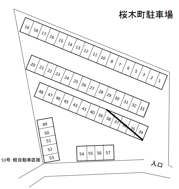 桜木町駐車場の駐車配置図