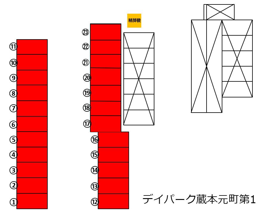 デイパーク蔵本元町第1の駐車配置図