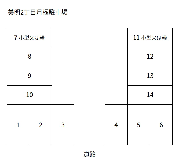美明2丁目月極駐車場の駐車配置図