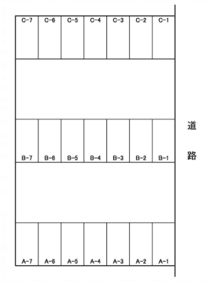 平川月極駐車場の駐車配置図