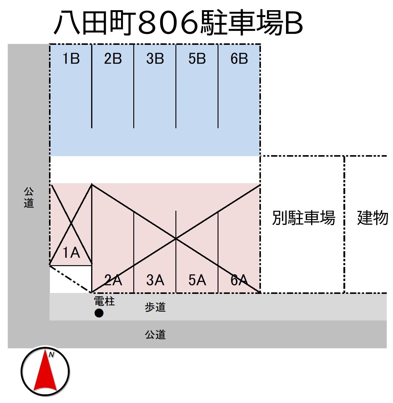 八田町806駐車場Bの駐車配置図