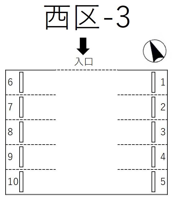 西区-3の駐車配置図