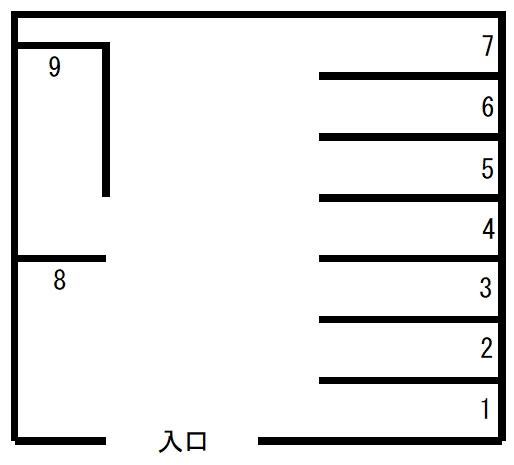 謝花パーキングの駐車配置図