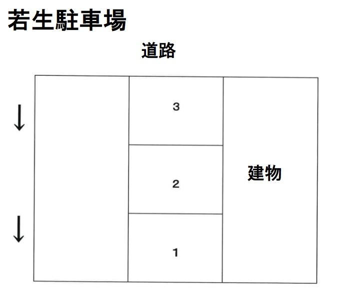 若生駐車場の駐車配置図
